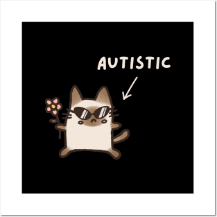Autistic Cat (Dark) Posters and Art